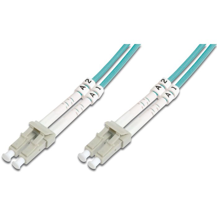 Digitus Cable de fibra óptica multimodo Duplex OM3, LC a LC, 15m, I-VH, Color aguamarina