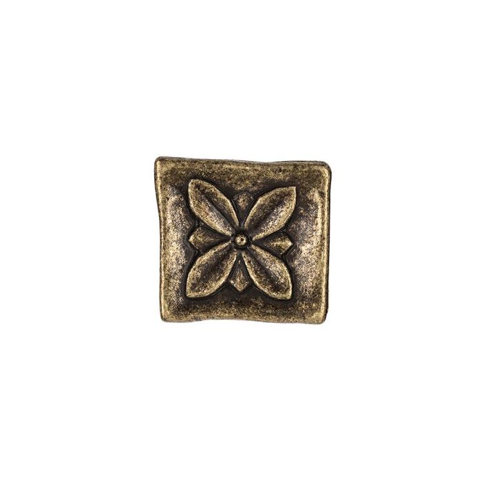 Rei Pomos Metálicos para Mueble Mod.1119 - Blister 4 Unidades, Acabado Cuero Viejo, Metal Zamak, 33x33mm 1 Rei Pomos Metálicos para Mueble Mod.1119 - Blister 4 Unidades, Acabado Cuero Viejo, Metal Zamak, 33x33mm 1