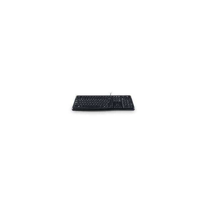 Logitech K120 Teclado USB Perfil Bajo para Negocios, Resistente a Derrames, Duradero, con Teclado Numérico y Silencioso