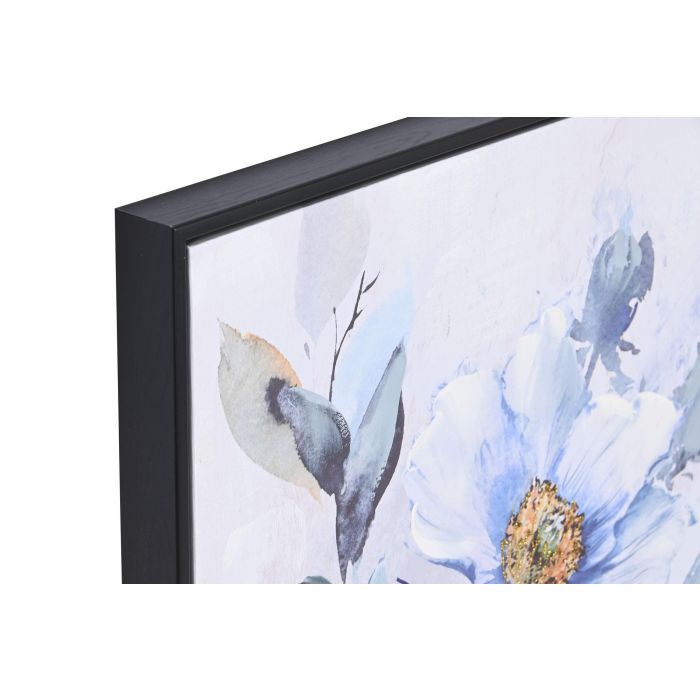 DKD Home Decor Cuadro Tradicional con Florero Hecho a Mano en Lienzo Azul y Blanco 80x60 cm (2 Unidades) 1