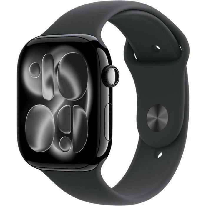 Apple Watch S11 Aluminium 46mm Diamantschwarz (Sportarmband schwarz) S/M Reloj Inteligente con GPS y Pantalla Retina