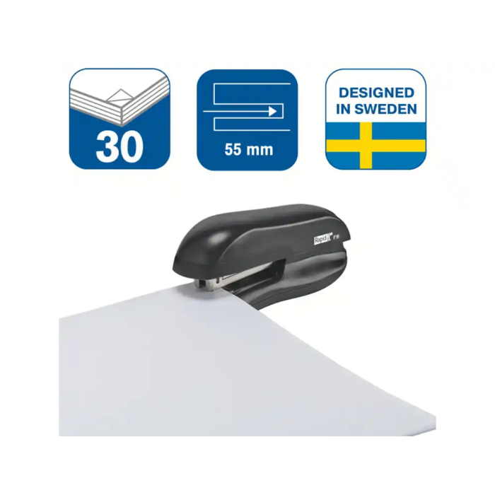 Rapid Grapadora f16 Plástico Capacidad 20 Hojas Grapas 24/6 26/6 Negro 1