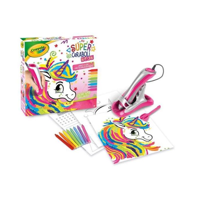 Súper ceraboli crayola unicornio neón ¡derrite la cera y crea tus dibujos en relieve! 29x7,5x30 cm 1