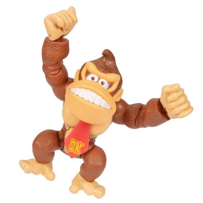 Jakks Pacific 76198-4L Figura Donkey Kong Deluxe Super Mario 15 cm 10 puntos articulación oficial Nintendo +3 años 6