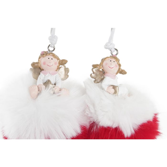 DKD Home Decor Decoración Colgante Navidad Fantasía Ángel, Marrón Rojo Blanco, Resina/Poliéster, 8x10x8 cm, Surtido 12 Unidades. 2 DKD Home Decor Decoración Colgante Navidad Fantasía Ángel, Marrón Rojo Blanco, Resina/Poliéster, 8x10x8 cm, Surtido 12 Unidades. 2