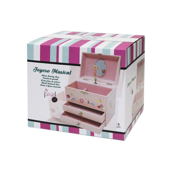 Tachan Joyero Musical Infantil con Bailarina y Espejo para Niñas, Organizador de Joyas con Cajones y Compartimentos, Regalo Ideal +3 Años, Medidas 19.1 x 12.1 x 15 cm 3