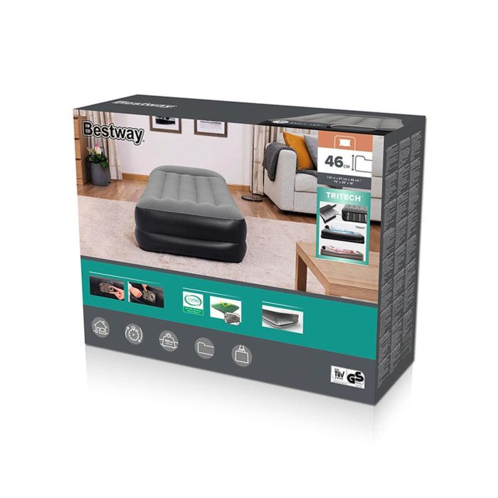 Cama hinchable - BESTWAY - Tritech 1P - 1 plaza - 191x97x46 cm con bomba eléctrica integrada 3 Cama hinchable - BESTWAY - Tritech 1P - 1 plaza - 191x97x46 cm con bomba eléctrica integrada 3