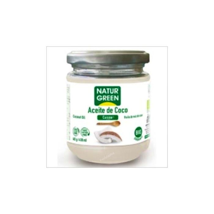NATURGREEN Aceite de Coco Desodorizado Bio 400g - Ecológico para Cocina y Repostería, Sin Olor ni Sabor a Coco