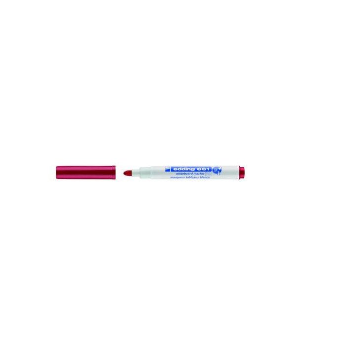 Edding Marcador Pizarra Blanca Rojo Punta Redonda 1-2mm (10 Unidades) - Borrado en Seco, Tecnología Cap-off (10 Unidades)