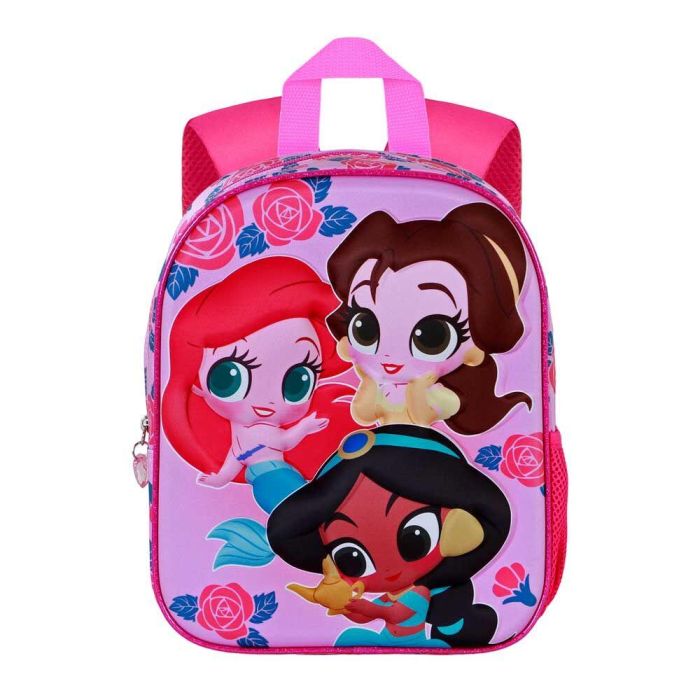 Mochila 3D Elite Flowers Disney Princesas Rosa 1 Mochila 3D Elite Flowers Disney Princesas Rosa 1