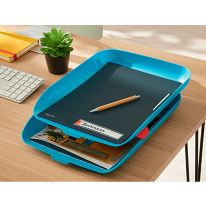 Bandeja Sobremesa Leitz Cosy Azul Set De 2 2