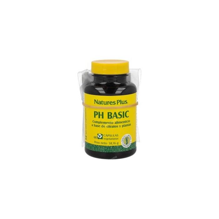 NATURES PLUS pH Basic Corrector del Terreno Ácido con Citratos y Minerales para el Equilibrio Alcalino 60 Cápsulas