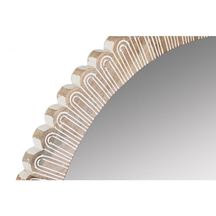 DKD Home Decor Espejo Colonial Natural Mango y Cristal 71 x 71 x 3 cm 1