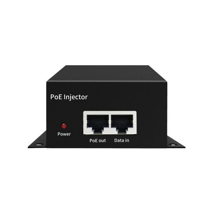 Ernitec Inyector PoE de 90W 10 Gigabit compatible con IEEE802.3af/at/bt, Metálico IP20