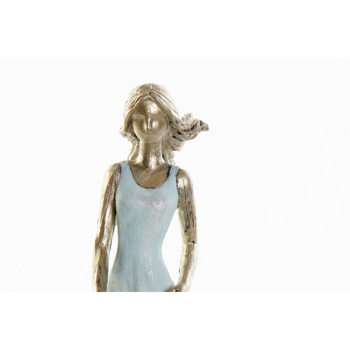 DKD Home Decor Figura Azul Dorado Resina 9.5 x 24 x 16 cm DKD Home Decor Figura Azul Dorado Resina 9.5 x 24 x 16 cm