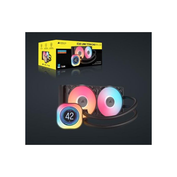 Corsair iCUE LINK TITAN 240 RX LCD Refrigerador de CPU, Ventilador 12cm, LCD, Negro, CW-9061022-WW