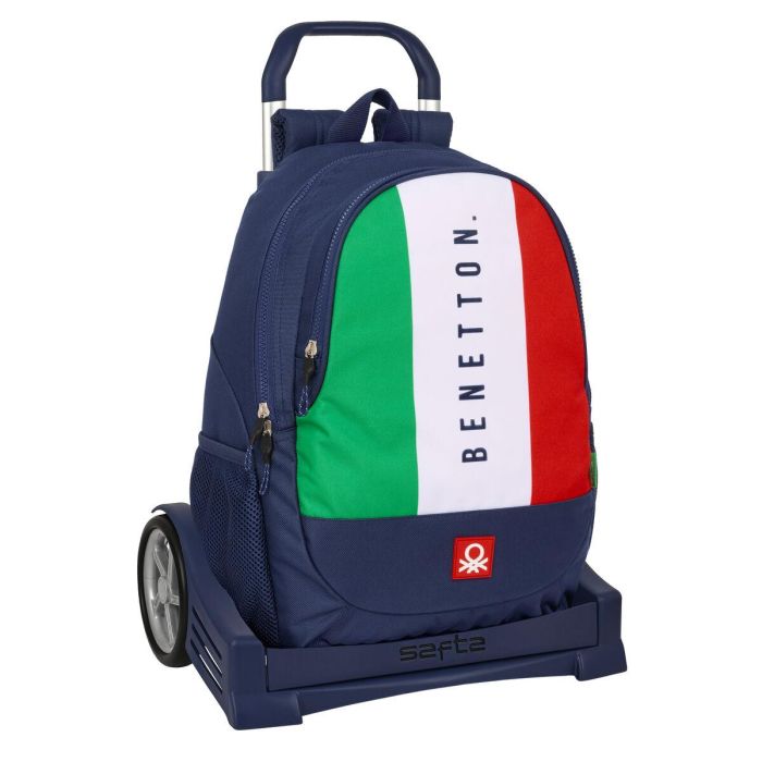 Mochila Escolar con Ruedas Benetton Flag Azul marino 32 x 44 x 16 cm