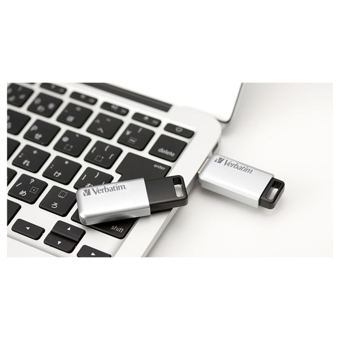 Verbatim Secure Pro 16GB USB 3.2 Gen 1 Pendrive Plata para PC y MAC 1