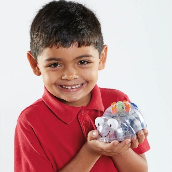 TTS Robot Educativo Blue-Bot, Robot Programable Bluetooth para Niños con Carcasa Transparente, Compatible con Tablets iOS/Android y PC/Mac, Color Azul