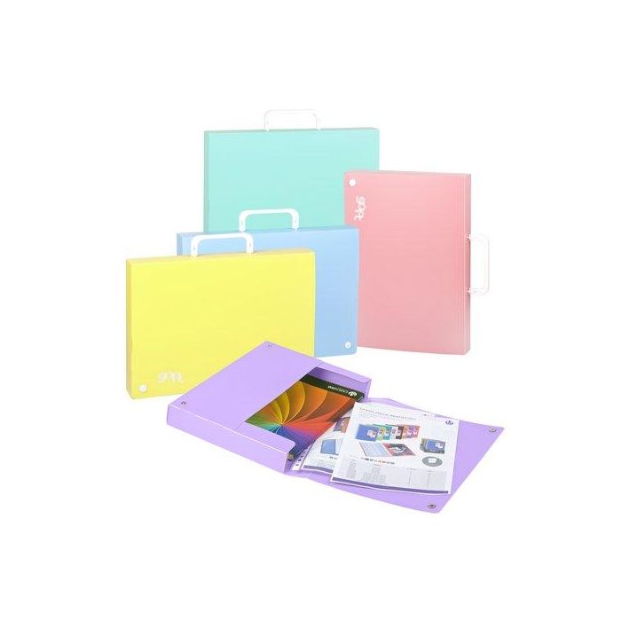 Cartera Maletin Con Asa Carchivo Soft Pp 4 Cms Malva Pastel 2 unidades