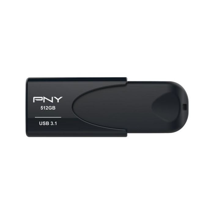 PNY Stick USB 3.2 Gen 1 (3.1 Gen 1) Attache 4 512GB, Velocidad de lectura 80 MB/s, Color Negro 1