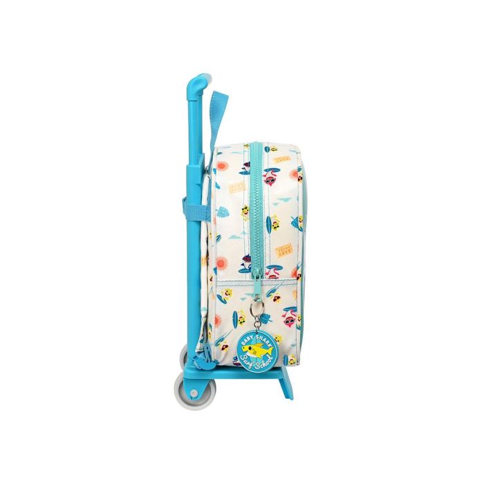 Mochila Escolar con Ruedas Baby Shark Surfing Azul Blanco 22 x 27 x 10 cm 2