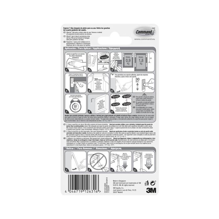 3M Command Blister Tiras Adhesivas Pequeñas para Cuadros Hasta 1,8kg 7100127222 2 3M Command Blister Tiras Adhesivas Pequeñas para Cuadros Hasta 1,8kg 7100127222 2