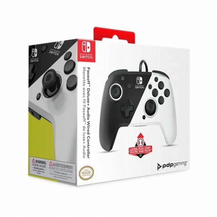 Mando Gaming PDP Faceoff Deluxe Audio Negro/Blanco Nintendo Switch 1