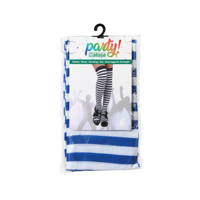 Medias a Rayas Azul y Blanco Polyester Adulto Otros 1