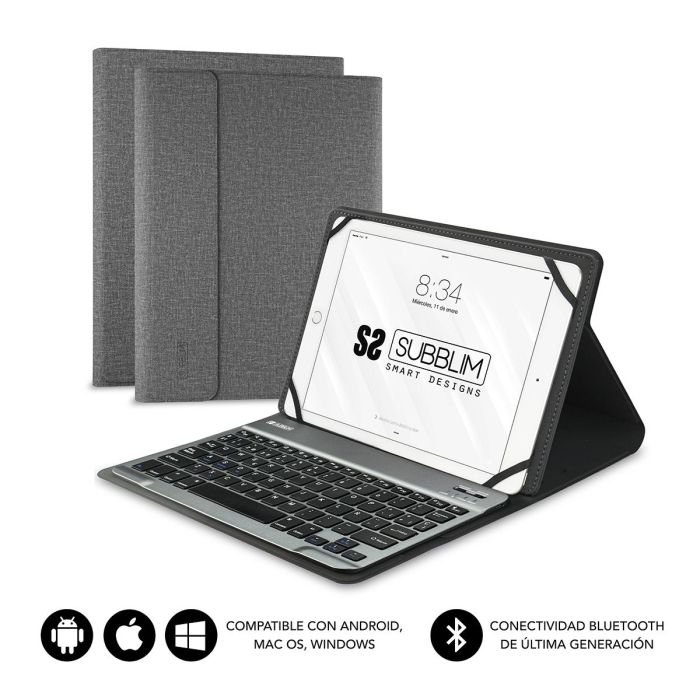 SUBBLIM Funda Tablet KEYTAB PRO BLUETOOTH 10,1" Grey