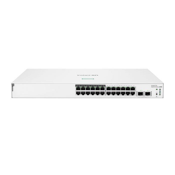 HP Enterprise Aruba Instant On 1830 24G Switch Gestionado L2 PoE+ (195W) con 24 Puertos Gigabit y 2 SFP para Montaje en Rack