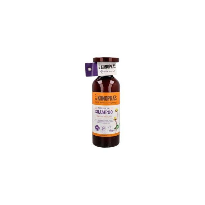 Dr. Konopka's Champú Nutritivo Vegano para Cabello Seco y Dañado 500ml con Aceite Orgánico Herbal Nº 52 y Mora