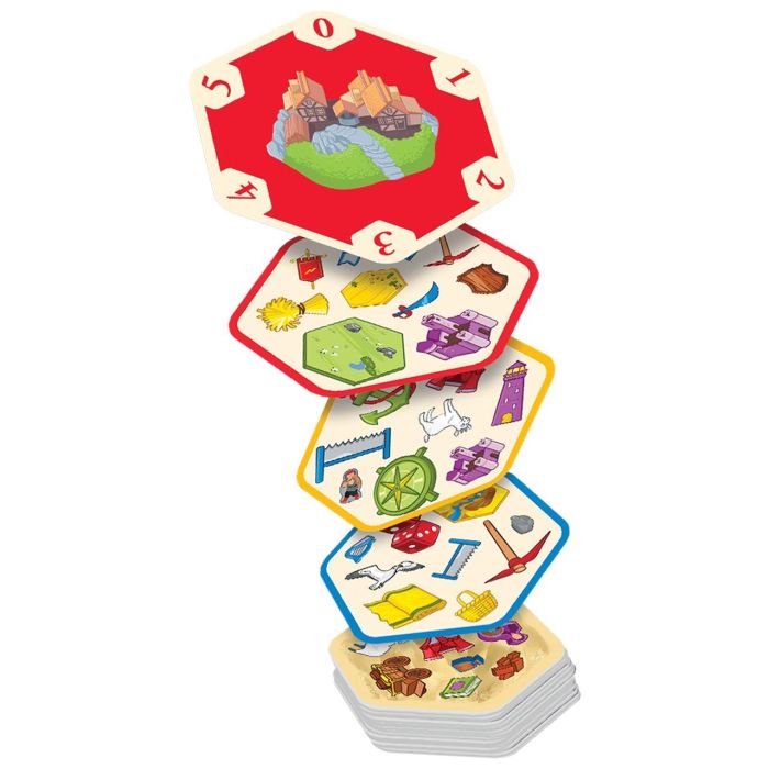 Asmodee Dobcat08Es Dobble Catan - Juego de Mesa Edición Especial, Encuentra Símbolos, 5 Modos de Juego, Edad +6 años 2