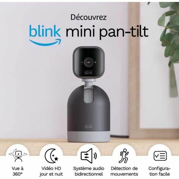 Mini cámara panorámica e inclinable - BLINK HOME SECURITY - Negra 4