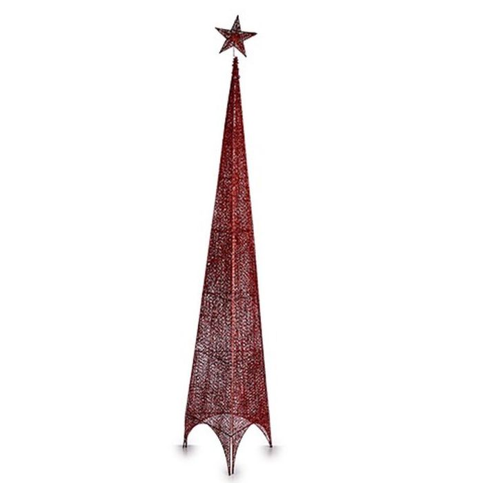 Árbol de Navidad Torre Estrella Rojo Metal Plástico 34 x 154 x 34 cm (6 Unidades) 1