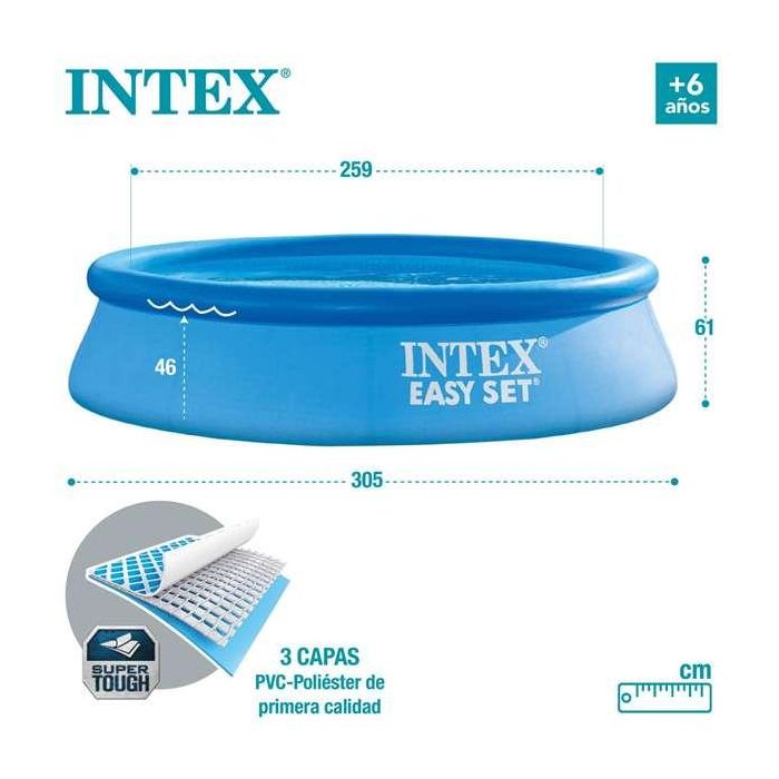 Piscina Hinchable Redonda Intex Easy Set 305x61 cm Capacidad 3077 Litros +6 Años 2 Piscina Hinchable Redonda Intex Easy Set 305x61 cm Capacidad 3077 Litros +6 Años 2