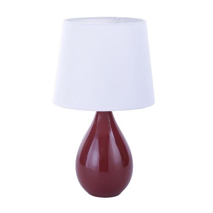 Lámpara de Mesa Camy Rojo Versa 20x35 cm - Cerámica y Tela (4 Unidades) Lámpara de Mesa Camy Rojo Versa 20x35 cm - Cerámica y Tela (4 Unidades)