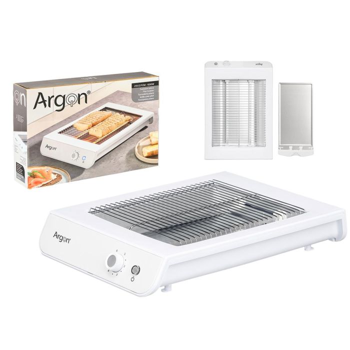 Tostador Plano Blanco 600W Rectangular Argon 38x6x25cm (Set de 6)