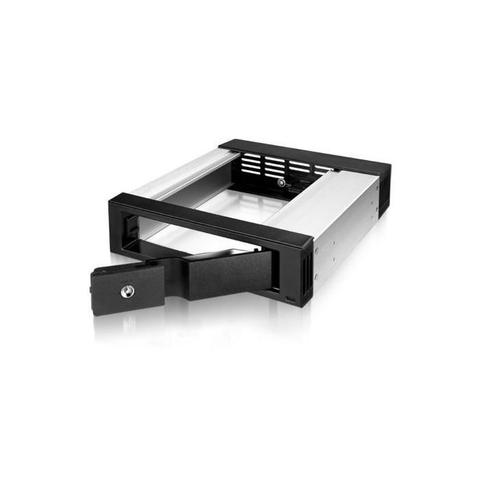 ICY BOX IB-158SK-B Rack Móvil EasySwap para 1x HDD/SSD 3.5" SATA en bahía 5.25", Aluminio/Plástico, Hot-Swap