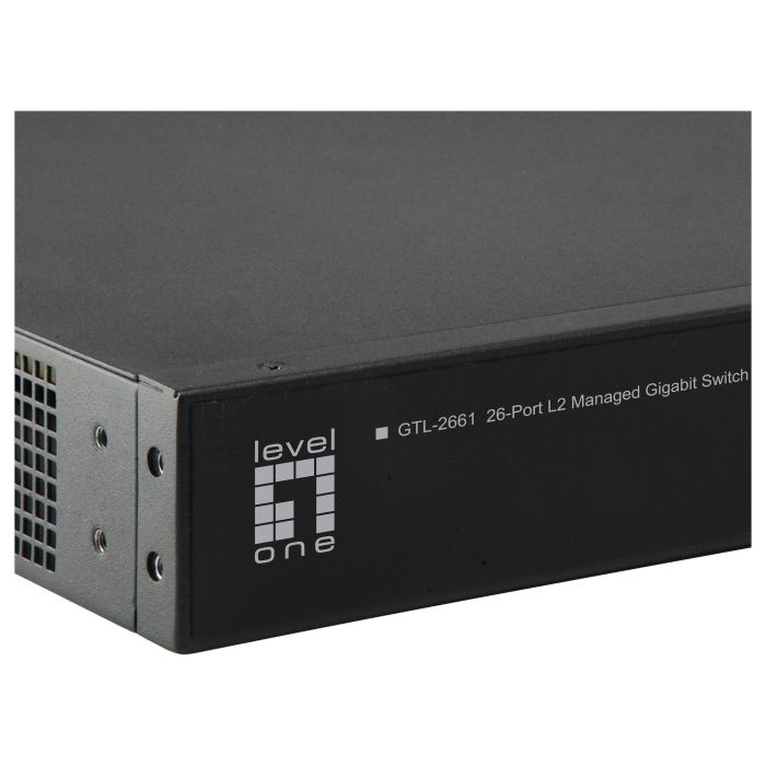 Level One GTL-2661 Switch Gestionado L2 Gigabit Ethernet 24x GE 2x10GSFP+ Montaje en Rack 2