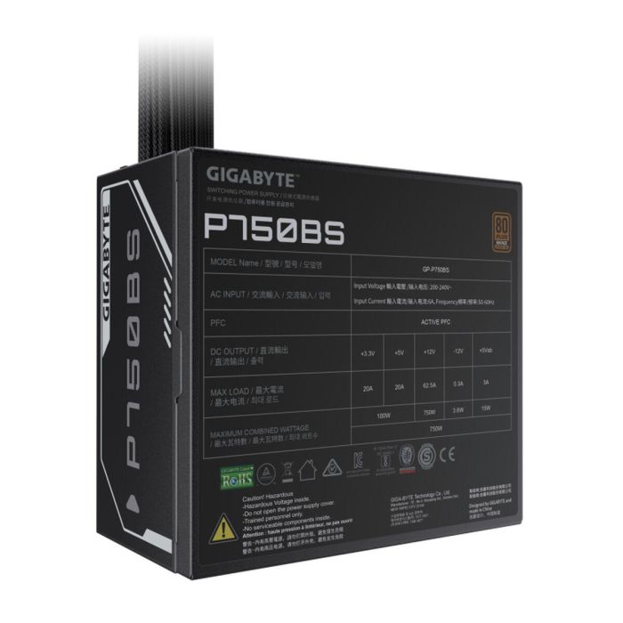 GIGABYTE P750BS unidad de fuente de alimentación 750 W 20+4 pin ATX Negro 16 GIGABYTE P750BS unidad de fuente de alimentación 750 W 20+4 pin ATX Negro 16