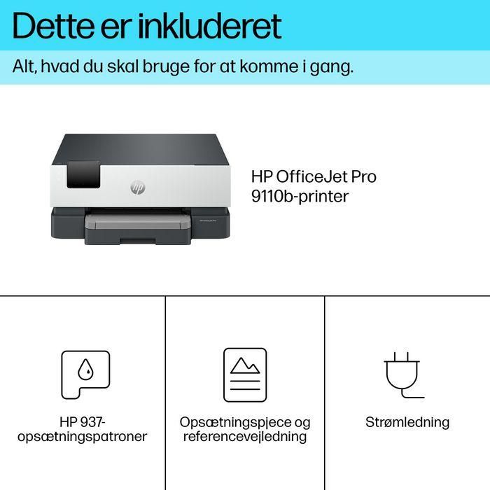 HP OfficeJet Pro 9110b Impresora Profesional de Inyección de Color para Oficinas Distribuidas y Fuerzas Laborales Híbridas
