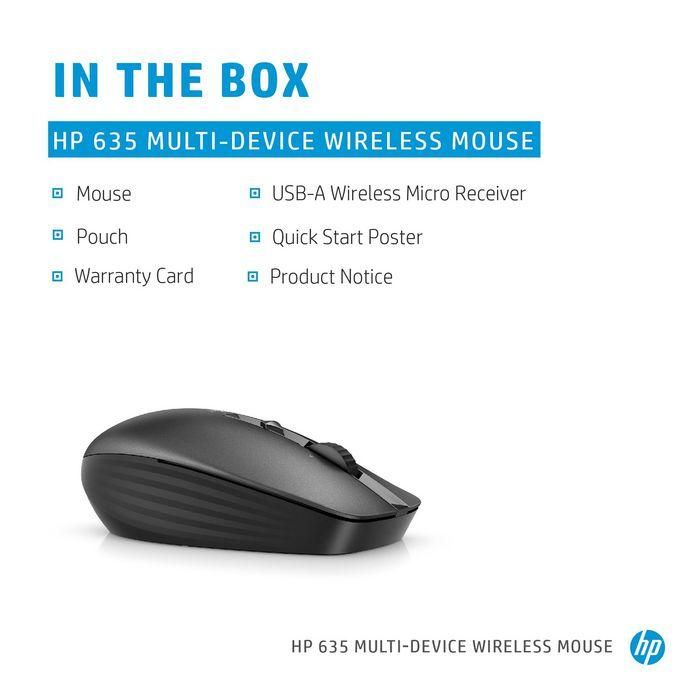 HP 635 Multi-Device Wireless Mouse con Conectividad Bluetooth, Botones Programables y Diseño Cómodo para Múltiples Dispositivos 10 HP 635 Multi-Device Wireless Mouse con Conectividad Bluetooth, Botones Programables y Diseño Cómodo para Múltiples Dispositivos 10