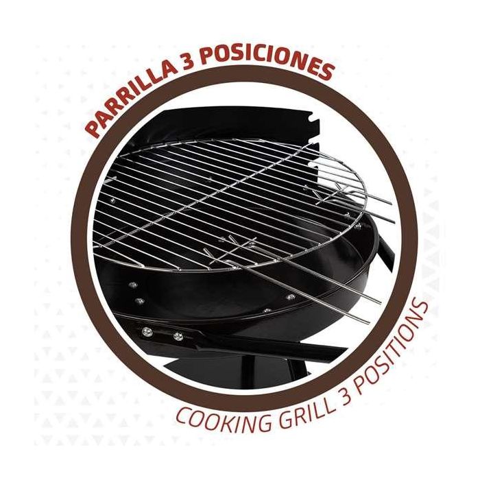 Barbacoa de Carbón con Ruedas Aktive Aluminio Metal esmaltado textileno 42 x 76,5 x 42 cm Negro 1 Barbacoa de Carbón con Ruedas Aktive Aluminio Metal esmaltado textileno 42 x 76,5 x 42 cm Negro 1