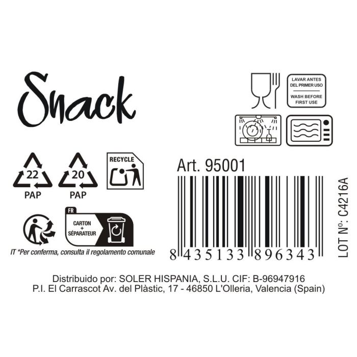 La Mediterranea Bol Snack 12 cm x 12 cm x 4.2 cm (72 Unidades) 1