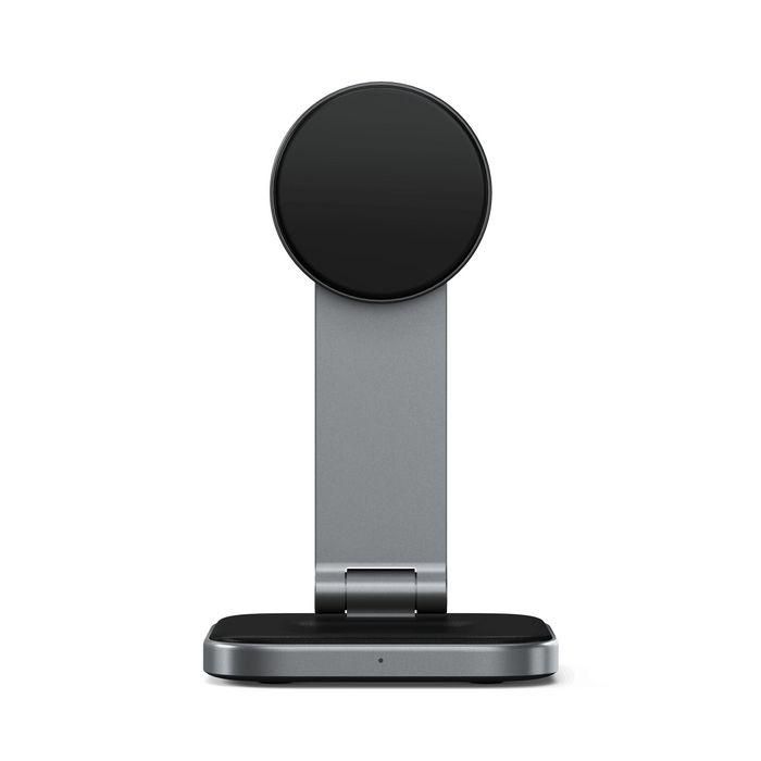 Satechi Soporte Carga Inalámbrica Qi2 Plegable 2 en 1 para iPhone y AirPods con Carga Rápida 15W 2
