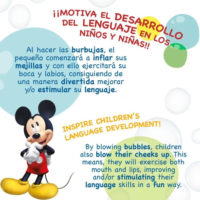 Pompero Mickey Mouse 60 ml 3,8 x 11,5 x 3,8 cm (216 Unidades) 1 Pompero Mickey Mouse 60 ml 3,8 x 11,5 x 3,8 cm (216 Unidades) 1