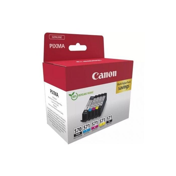 CANON Cartucho Pack 5 PGI570 BK / CLI571 CMYK MULTI ECO 1