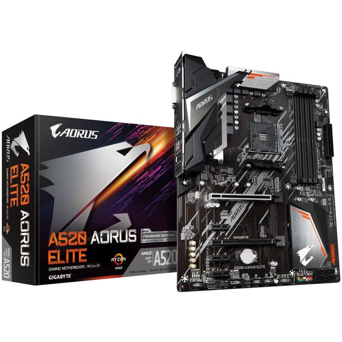 Gigabyte Placa Base AORUS ELITE (A520, AM4, ATX, DDR4) para AMD Ryzen 0 Gigabyte Placa Base AORUS ELITE (A520, AM4, ATX, DDR4) para AMD Ryzen 0