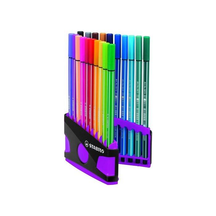 Stabilo Rotulador Pen 68 Colores Surtidos Estuche Parade Antracita-Rosa 20 Ud